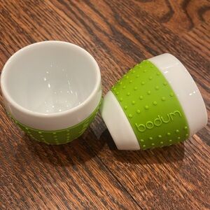 Bodum 2 espresso mugs - bright lime? green colour - so cute!